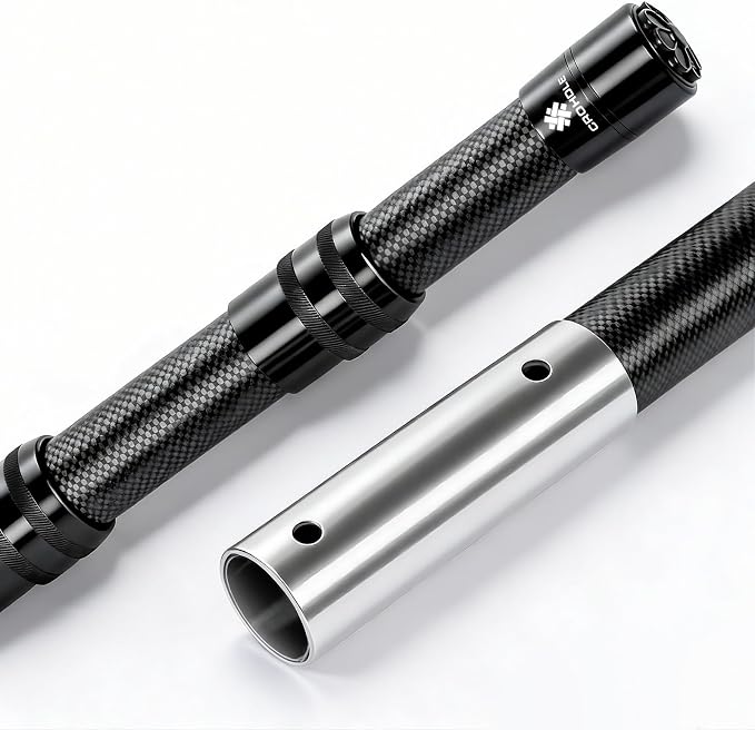 Carbon Fiber Pool Pole, 4.6-15 FT Lightweight Adjustable Extension Pole